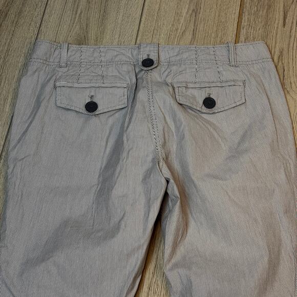 Ann Taylor Loft Pinstripe Wide Leg Trousers Grayish Blue Pants size 12 - Picture 4 of 6